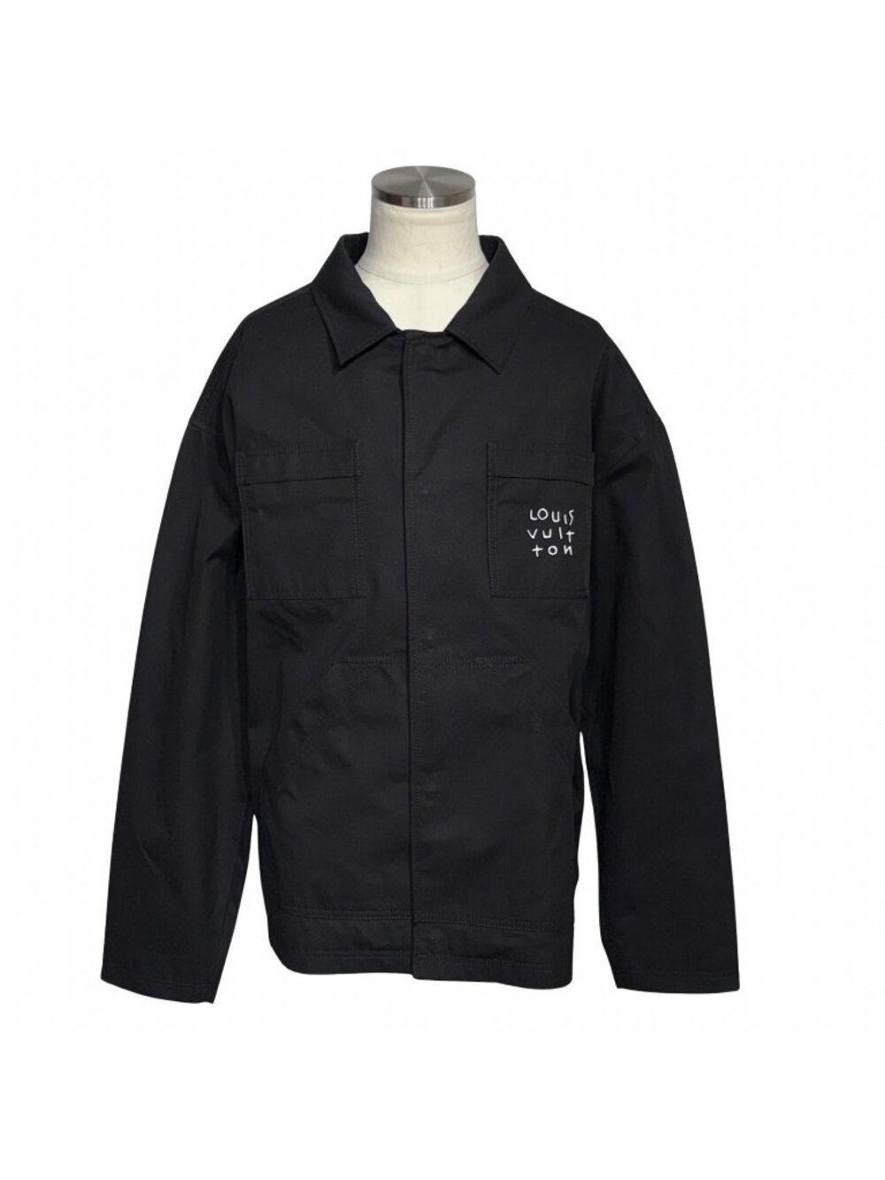 Louis Vuitton LV Plaid Technical Overshirt Black Cotton 56
